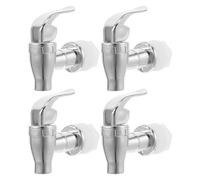 SHINEOFI 4 Pièces Robinet à Bec Verseur pour Distributeur de Boissons Argenté en Abs et Pp, Installation Facile et Remplacement Rapide, Adapté aux Fêtes et Événements