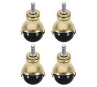 SHINEOFI 4 Pièces Roulettes Pivotantes Dorées de 2 Pouces pour Chaise de | PP et Acier Inoxydable, Rotation 360 Degrés, Hole Spacing 11mm, Usage Intérieur Silencieux