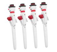 SHINEOFI 4 Pièces Stylo à Bille Noël Snowman Interactif Stylo Boxe Décompression Fête Xmas Outil Écriture Festif et Ludique