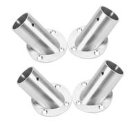 SHINEOFI 4 pièces Support Angle pour Tringle de Penderie Lot de Supports Robustes Acier Inoxydable pour Barre de Placard Fixation Flasque pour Dressing et Salle de Bain Montage Facile et