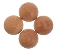 SHINEOFI 4 Pièces Tête de Pilier Bois Massif Non Traité Demi-sphère Décorative pour Rambarde Meuble ou Lit Finition Naturelle et Design Élégant