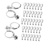 SHINEOFI 40 Pièces Crochets Boucles Oreilles Ronds Acier Inoxydable Fermoirs Français à Levier pour Fabrication de Bijoux DIY Accessoires et Polyvalent
