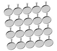 SHINEOFI 40 pièces Kit de Pendentifs Acier Inoxydable pour Création DIY Supports Ronds Réglables pour Colliers et Bracelets Accessoires Charms Pratiques et Durables pour Bijoux