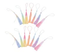 SHINEOFI 40 pièces Lot de Mini Pompons Dégradés pour Marque Pages DIY Décorations Artisanales Colorées Franges pour Lecture et Artistiques