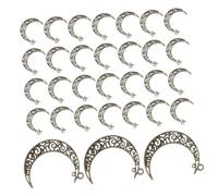 SHINEOFI 40pièces Breloque Lune pour Bijoux Pendentif Phase Lune Alliage Breloque Pendante Creuse Accessoires Création Bijoux Charms Lunaire Vintage