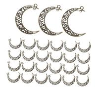 SHINEOFI 40pièces Breloques Lune et Croissant pour Création Bijoux Pendentifs Ronds Creux Alliage Breloques Pendantes Vintage pour Collier Bracelet