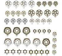 SHINEOFI 48 Pièces Lot de Breloques Pendentifs Alliage pour Bijoux DIY Style Pentacle Vintage pour Bracelets Colliers et Porte-clés Matériel Créatif et Assorti