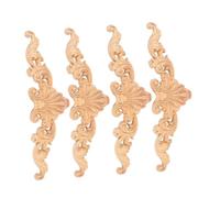 SHINEOFI 4pièces Lot De Appliques Bois Sculpté Non Peint Pour Décoration De Lit Et Commode Intérieure Vintage