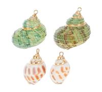 SHINEOFI 4pièces Lot De Coquillages à Bordure Dorée Accessoires Pour Bijoux Faits Main Matériaux Pour Créations Avec Coquillages