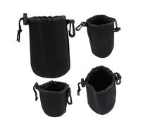 SHINEOFI 4Pièces Pochette Objectif Étanche Néoprène pour Caméra de Rangement pour Objectifs de Reflex Compatible avec Divers Modèles Pratique pour Photographes