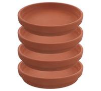 SHINEOFI 4pièces Soucoupes Terre Cuite Plateaux de Drainage pour Pots de Fleurs Supports Argile pour Plantes Intérieur et Extérieur Protection de Surface et Drainage