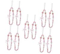SHINEOFI 5 Ensembles Lanière De Téléphone Perles Dragonne Antiperte Pour Smartphones Décoration Et Pratique Pour Téléphones Appareils Photo Et Accessoires 2 Pièces * 5