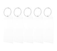 SHINEOFI 5 ensembles Lot de Porte-badges Transparents Étanches PVC avec Fil Acier Argenté Protège-cartes Clair Compact et Léger pour Cartes Identité Badges Professionnels et Scolaires