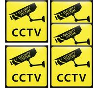 SHINEOFI 5 pièces Autocollants Vidéosurveillance Signalisation Privée Interdiction Accès Panneau Avertissement Caméra Extérieur Adhésifs Durables pour Bureau et Résidence