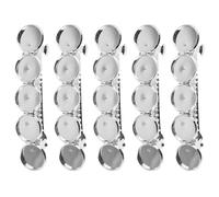 SHINEOFI 5 Pièces Base Americaine Ongle, Montures pour Fabrication Bijoux | Argenté Cuivre Rond, Groove Cover Inclus, Sertissages Pinces Cheveux pour Craft et DIY Jewelry Making
