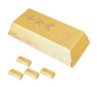 SHINEOFI 5 Pièces Boîtes à Biscuits Petites Dorées Boîtes à Friandises Pliables Papier pour Bonbons et Cadeaux Décorations Barres Or pour Fêtes et Desserts