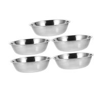 SHINEOFI 5 pièces Bol pour Chien Acier Inoxydable Gamelle Ronde pour Animaux Domestiques Bol Alimentaire Portable Facile à Nettoyer Distributeur Pratique pour Chiots et Chats