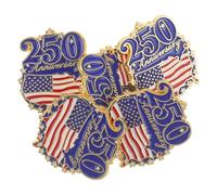 SHINEOFI 5 Pièces Broche Commémorative des 250 Ans des États-américains en Alliage de Zinc Fermoir Sécurisé et Options Multiples Travail Jour des Anciens