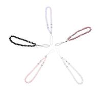 SHINEOFI 5 Pièces Charm de Téléphone Perles et Cristaux Dragonne Boho pour Smartphone Décoration Colorée et Portable Rose Blanc Noir