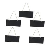 SHINEOFI 5 pièces Mini Tableau Noir Bois avec Ficelle Ardoises Suspendues pour Messages et Décorations Festives