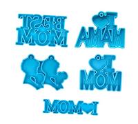 SHINEOFI 5 pièces Moule à Pendentif de Porte Clé Silicone pour Création DIY pour Fête des Mères Matériau Durable et Flexible Améliorez la Relation Parent Faits Main