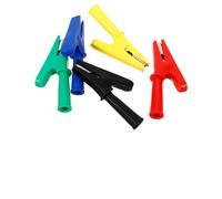 SHINEOFI 5 pièces Pinces Crocodile Isolées Cuivre Pur avec Mors Forts pour Tests Électriques Clips de Test avec Isolation Sécurisée et Connexion Stable Lot Rouge Noir Jaune Vert Bleu