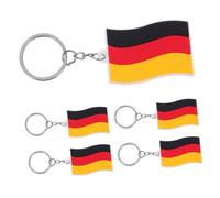 SHINEOFI 5 pièces Porte-clés Drapeau Allemagne PVC Souple Lot de Accessoires Décoratifs pour Sac à Dos et Clés de Voiture Porte Clef Sac Dos