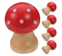 SHINEOFI 5 Pièces Porte-memo Champignon Bois Support de Carte et Photo Compact pour Bureau Clip Note Sécurisé et Décoratif pour Tableaux Mariages Maison