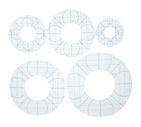 SHINEOFI 5 pièces Règles Patchwork Acrylique avec Surface Antidérapante pour Couture et Quilting Modèles de Cercles et Quadrillage pour Projets de Couture et Broderie