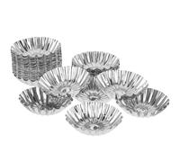 SHINEOFI 50 Moules à Tartelettes en Acier Inoxydable 430, Moules Multifonctions pour Pudding Four et Muffins, Résistants Haute Température, Usage Maison et Professionnel