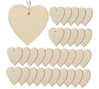 SHINEOFI 50 pièces à Suspendre avec Ficelle Décoration Coeur Naturel pour Bricolage Artisanat DIY Ornements pour Mariage Fête Noël