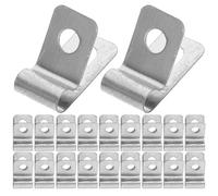 SHINEOFI 50 Pièces Clip de Fixation pour Clôture en Acier Inoxydable Argenté Structure de Serrage Ferme pour Clôture Agricole et Élevage