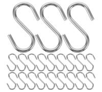 SHINEOFI 50 Pièces Crochets en S Mini Argentés Métalliques | Forme Arrondie aux Deux Extrémités, Finition Polie Électroplaquée, Rangement sans Outil pour Ateliers et Placards