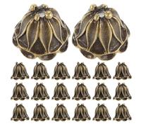 SHINEOFI 50 Pièces Floral Spacer Beads Caps Vintage Alloy Flower Bead End Caps For Jewelry Making Bracelets Necklaces Earrings