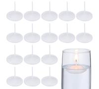 SHINEOFI 50 Pièces Lot de 50 Bougies Flottantes Blanches Miniatures en Cire, Non Parfumées, 4 CM de Diamètre, pour Décoration Lumineuse Mariage, Fête Romantique et Centre de Table, Ambiance