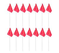 SHINEOFI 50 Pièces Lot de Drapeaux de Marquage Rouges en Pvc Piquets en Fil D'acier pour Irrigation et Repérage Jardin et Pelouse