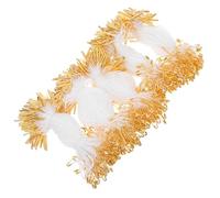 SHINEOFI 500 Pièces de Boucles D'étiquettes à Épingle de Sûreté Blanches en Polyester Résistantes avec Cordelette Tissée la Main pour Étiquettes Vêtements et Présentoirs de Vente Détail