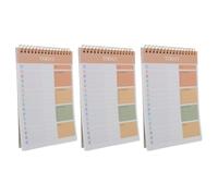 SHINEOFI 52 Feuilles Bloc-notes de Liste de Contrôle, Carnet de Planification Quotidienne, Orange, en Papier et Métal, Planificateur et Suivi des Habitudes, pour Étude et Voyage,