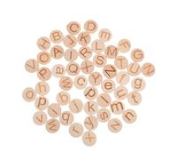 SHINEOFI 52 Pièces Aides d'enseignement de l'alphabet petite éducatif pour enfants Perles de lettre d'alphabet d'apprentissage interactif blocs de lettres Bois