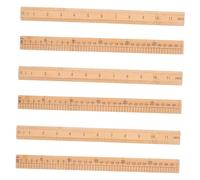 SHINEOFI 6 Pièces Bamboo Sewing Rulers Dual Scale Wooden Crafting Quilting Measuring Tools For Students Office And Tailoring