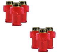 SHINEOFI 6 Pièces Bougie Électrique Décorative Rouge en Plastique, Compacte | Lueur Vacillante, Usage Extérieur pour Coin Prière, Plaques Commémoratives, Visiteurs et Personnel