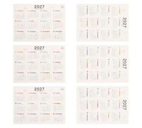 SHINEOFI 6 Pièces Calendrier Mural pour Année du Mouton Carte de Notes Compacte pour Bureau avec Espace de Mémorisation Pratique