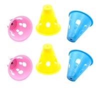SHINEOFI 6 Pièces Couvre-Clous de Tente de Camping, Avertisseur Nuit, PE | Lot Jaune Rose Bleu, Usage Extérieur Pluie, pour Clous de Tente