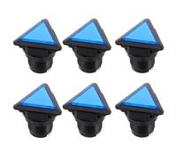 SHINEOFI 6 Pièces Interrupteur Triangle 39mm Bleu en Plastique avec Support Lumineux pour Jeux D'arcade, Réponse Tactile Améliorée et Auto-réinitialisation, Accessoire Moderne pour Panneau