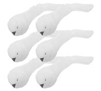 SHINEOFI 6 Pièces Oiseaux de Noël Artificiels Mousse de Colombes Blanches pour Décoration de Fête Ornements Arbre et Artisanat pour Noël et Décorations Année Round