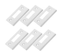 SHINEOFI 6 Pièces Plaques de Gâche Acier Inoxydable Renfort de Serrure pour Portes Intérieures Support de Pêne et Installation Facile Dimensions Standard