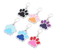 SHINEOFI 6 pièces Plaques Identification pour Animaux Alliage de Zinc Médailles Gravées avec Finition Miroir Pendentifs Durables pour Colliers Chiens et Chats
