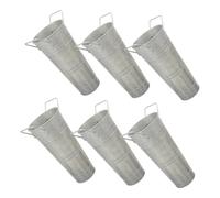 SHINEOFI 6 Pièces Seaux à Fleurs Galvanisés avec Poignées Pots Métal Rustiques Résistants Aux Intempéries pour Décoration Intérieure et Extérieure Vase Ferme Vintage pour Centre de Table