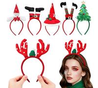 SHINEOFI 6 Pièces Serrage-tête de Noël Léger et Facile à Porter en Plastique et Non Tissé, Accessoire Cheveux Festif pour Événements Familiaux et Fêtes de Groupe