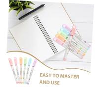 SHINEOFI 6 Pièces Set de Stylos Fluorescents Courbes Colorés pour Bureau et Surligneur Aquarelle à Pigment à Base Eau pour Étudiants et Décoration